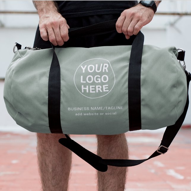Sage Green Logo & Text l Promotional Business  Duffle Bag (Creator Uploaded)