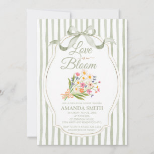 Sage Green Love Is in Bloom Bridal Shower Invitation