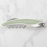 Sage Green Love Thank You Wedding Favour  Corkscrew<br><div class="desc">Elegance Meets Functionality: Personalised Sage green Love Corkscrew Your wedding day is a celebration of love, and what better way to express your appreciation to your guests than with a personalised keepsake? The Sage green Love Thank You Wedding Favour Waiter's Corkscrew combines elegance with functionality, making it a delightful token...</div>