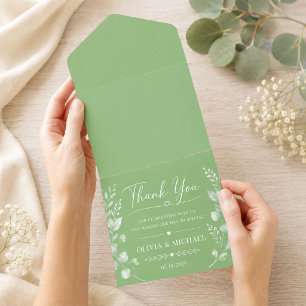 Sage Green Luxe Wedding Invite