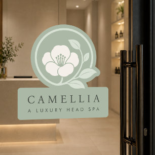 Sage Green Luxury Spa Window Vinyl Decal Sticker