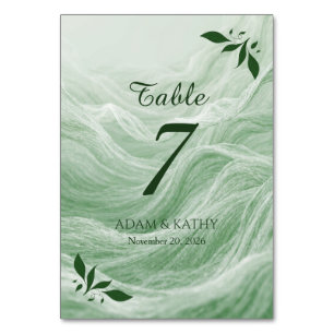 Sage Green Marble & Gold Table Number