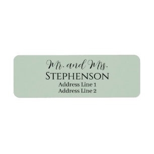 Sage Green Married Couple Return Address Labels