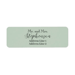 Sage Green Married Couple Return Address Labels