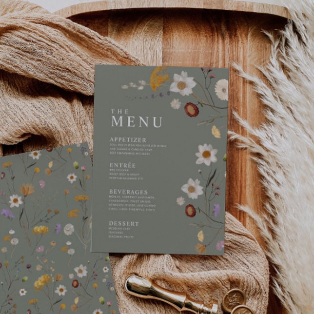 Sage Green Menu with Wildlofowers (Creator Uploaded)