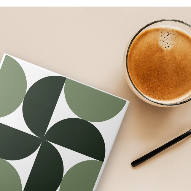 Sage Green Mid Century Modern Pattern Tile (Creator Uploaded)