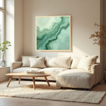 Sage Green Mineral Vein Abstract - Organic Modern