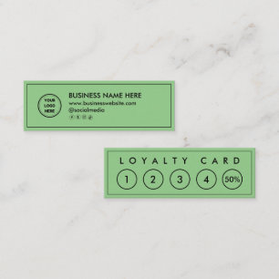 Sage Green Mini Chic Modern Minimalist Loyalty Card