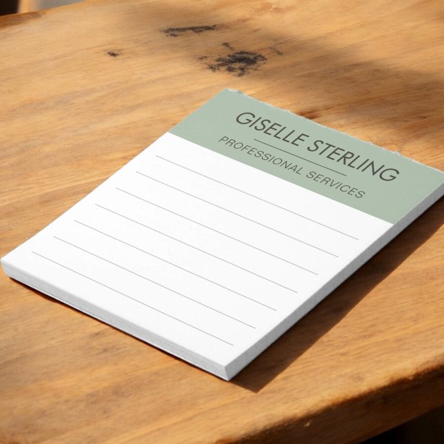 Sage Green Minimal Professional Modern Business Notepad (Creator Uploaded)