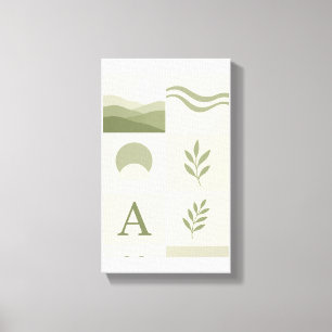 Sage Green Minimalist Abstract Wall Art