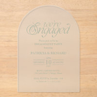 Sage Green Minimalist Arch Engagement Party