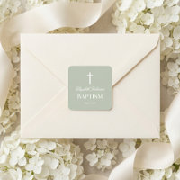 Sage Green Minimalist Baptism