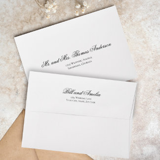 Sage Green Minimalist Botanical Elegant Wedding Envelope