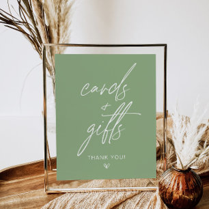 Sage Green Minimalist Cards & Gifts Sign