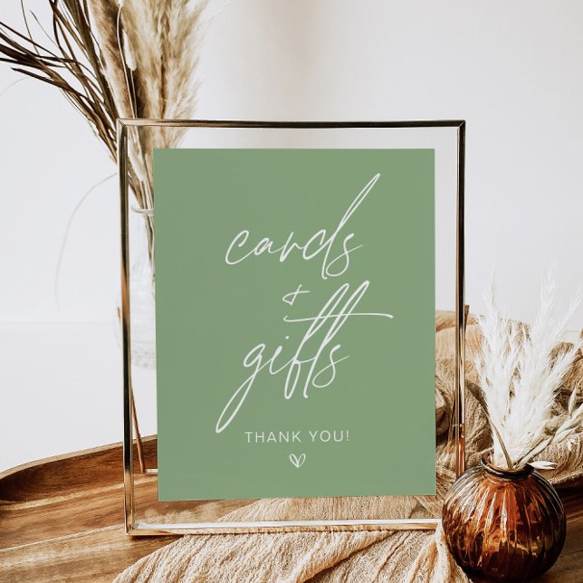 Sage Green Minimalist Cards & Gifts Sign (Creator Uploaded)