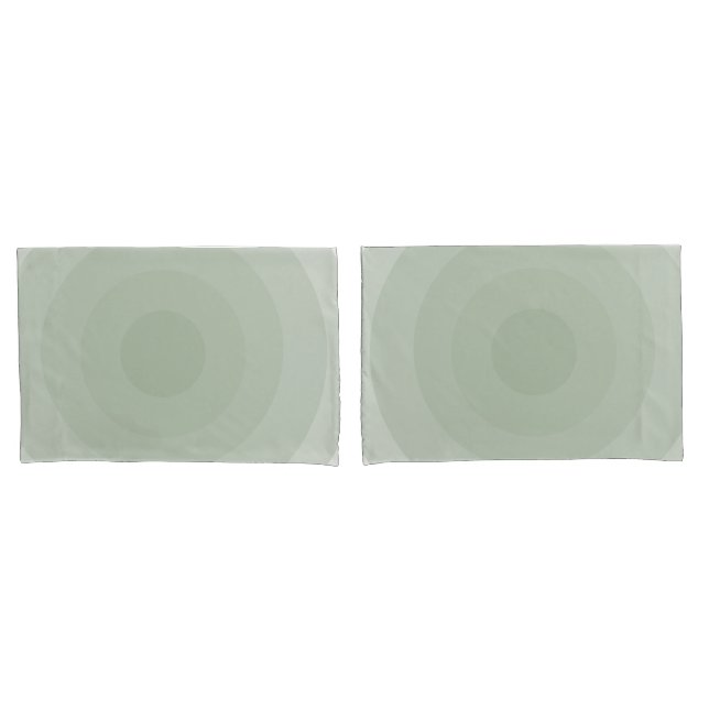 Sage Green Minimalist Circle Gradient Pillowcase (Front-Set)