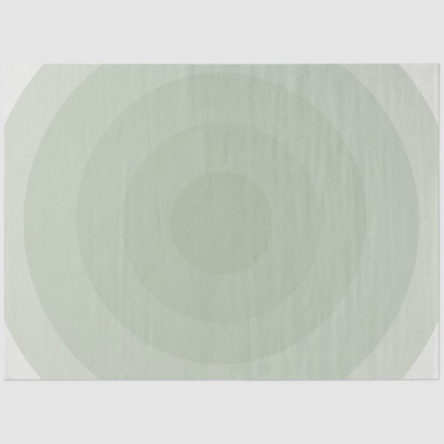 Sage Green Minimalist Circle Gradient   Tissue Paper (Front)