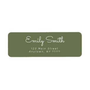 Sage Green Minimalist Cursive Return Address Label
