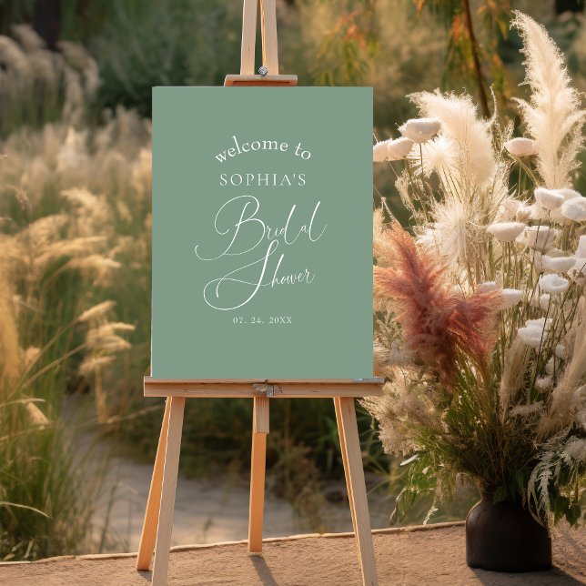 Sage Green  Minimalist  Elegant Bridal Shower  Poster (Creator Uploaded)