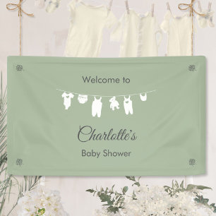 Sage Green Minimalist Gender Neutral Baby Shower Banner