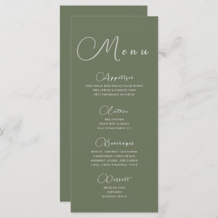 Sage Green Minimalist Menu