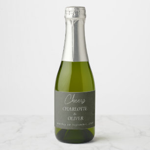 Sage Green Minimalist Mini Champagne Wedding Label