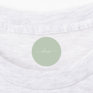 Sage Green Minimalist Modern Monogram Elegant