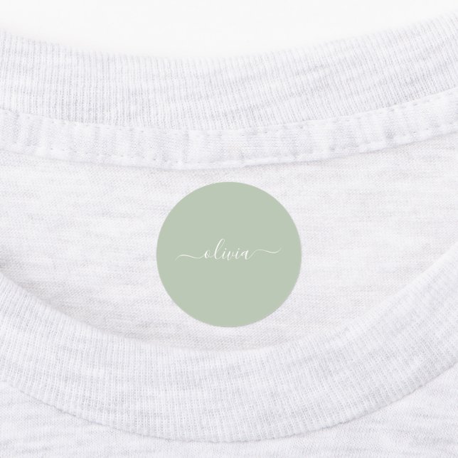 Sage Green Minimalist Modern Monogram Elegant (Affixed)