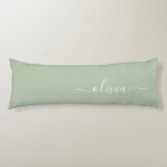 Sage Green Minimalist Modern Monogram Elegant Body Cushion<br><div class="desc">Introducing our Sage Green Minimalist Modern Monogram Elegant Collection: Elevate your aesthetic with serene sophistication and timeless elegance. Our collection showcases minimalist designs in a tranquil sage green hue, complemented by refined monograms tailored to your personal style. From polished stationery to versatile accessories, each piece in our collection is meticulously...</div>