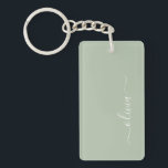 Sage Green Minimalist Modern Monogram Elegant Key Ring<br><div class="desc">Introducing our Sage Green Minimalist Modern Monogram Elegant Collection: Elevate your aesthetic with serene sophistication and timeless elegance. Our collection showcases minimalist designs in a tranquil sage green hue, complemented by refined monograms tailored to your personal style. From polished stationery to versatile accessories, each piece in our collection is meticulously...</div>