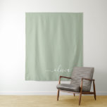Sage Green Minimalist Modern Monogram Elegant  Tapestry<br><div class="desc">Introducing our Sage Green Minimalist Modern Monogram Elegant Collection: Elevate your aesthetic with serene sophistication and timeless elegance. Our collection showcases minimalist designs in a tranquil sage green hue, complemented by refined monograms tailored to your personal style. From polished stationery to versatile accessories, each piece in our collection is meticulously...</div>