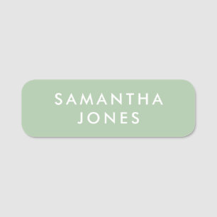 Sage Green Minimalist Modern Simple Name Tag