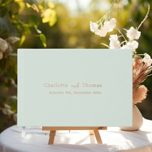 Sage green minimalist modern wedding guest book