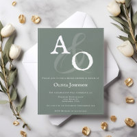 Sage Green Minimalist Monogram Bridal Shower