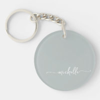 Sage Green Minimalist  Monogram Name Script