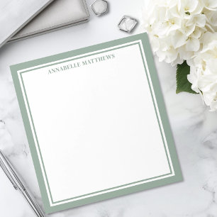 Sage Green Minimalist Monogram Notepad