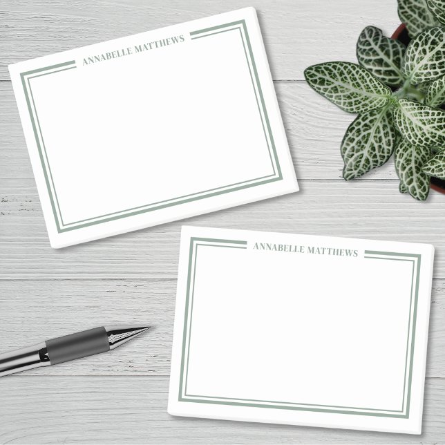 Sage Green Minimalist Monogram Post-it Notes (Sage Green Minimalist Monogram Post-it Notes)