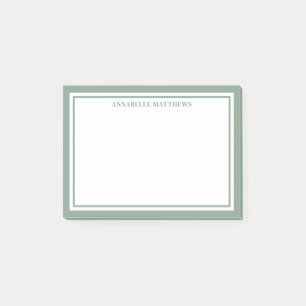 Sage Green Minimalist Monogram Post-it Notes