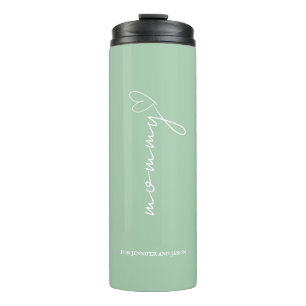 Sage Green Minimalist Personalised Gift for Mum Thermal Tumbler
