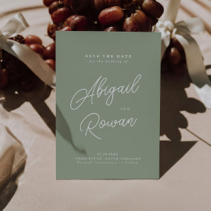 Sage Green Minimalist Save the Date Invitation