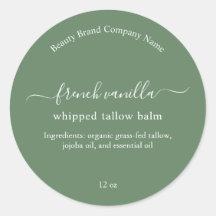 Sage Green Minimalist Simple Beauty Product Label