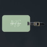 Sage Green Minimalist Simple Two Monogram Luggage Tag<br><div class="desc">Sage Green Minimalist Simple Two Monogram luggage tag perfect for bosses,  consultants,  professionals or businessmen.</div>