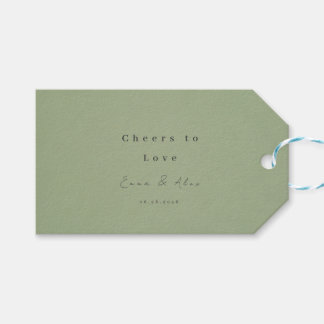Sage Green Minimalist Wedding Favour Gift Tag