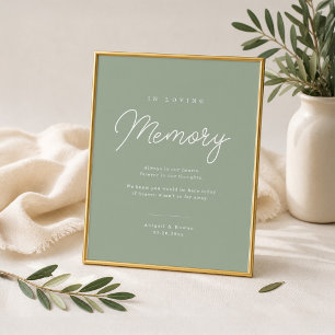 Sage Green Minimalist Wedding Memorial Sign