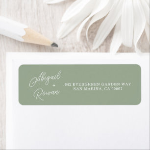 Sage Green Minimalist Wedding Return Address Label