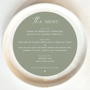 Sage Green Minimalist Wedding   Woodland Round Menu