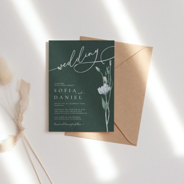 Sage Green Minimalist Winter Wedding Invitation (Creator Uploaded)
