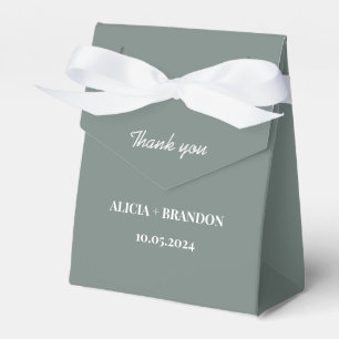 Sage Green Minimalistic Elegant Modern Wedding Favour Box