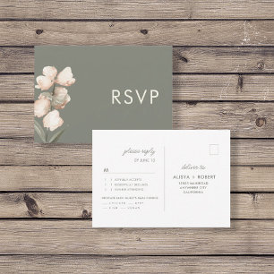 Sage Green Minimalistic RSVP Wedding Response Card