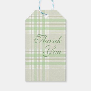 Sage Green Mint Green Plaid Baby Shower Gift Tags